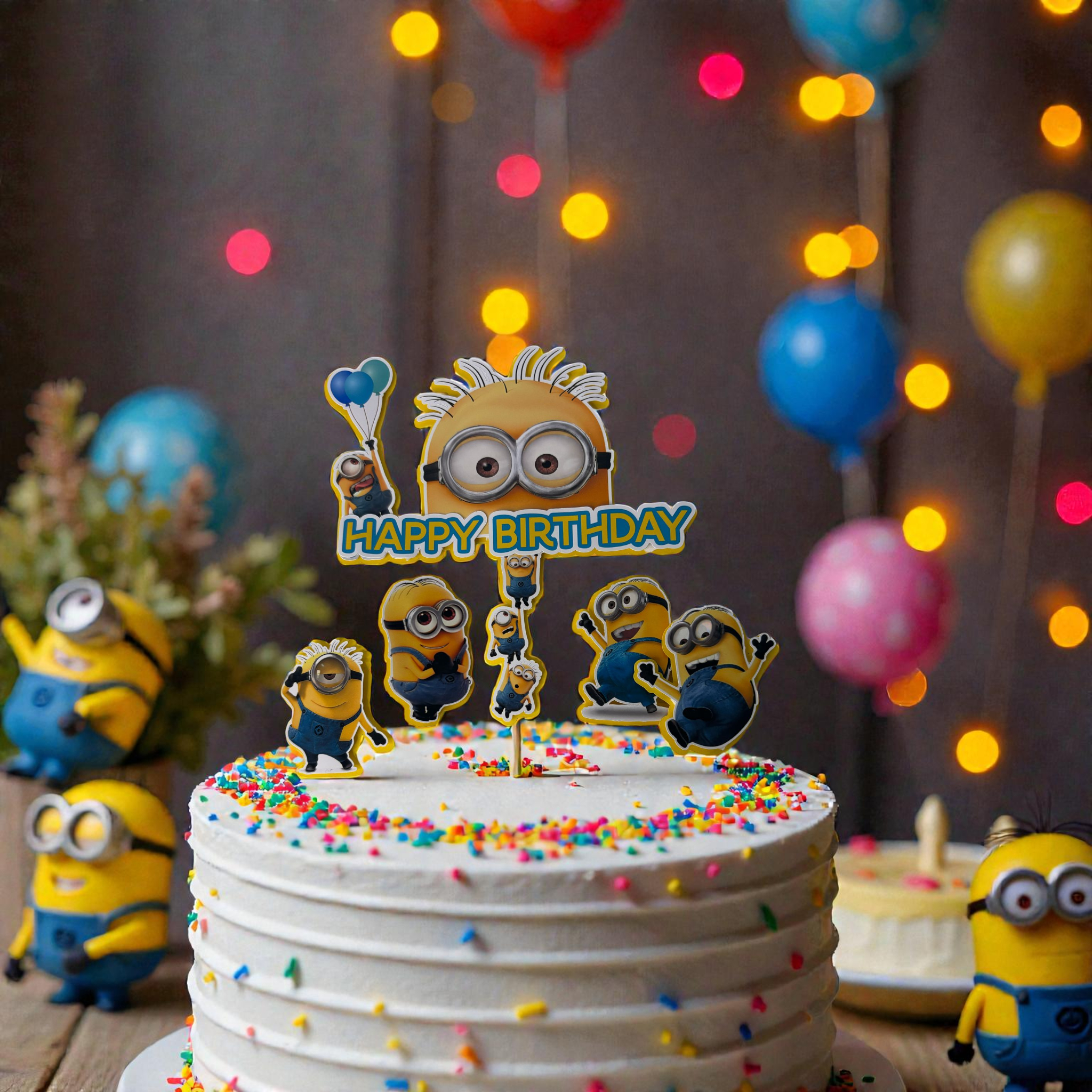 Minions Taartdecoratie in Lagen – afbeelding 2