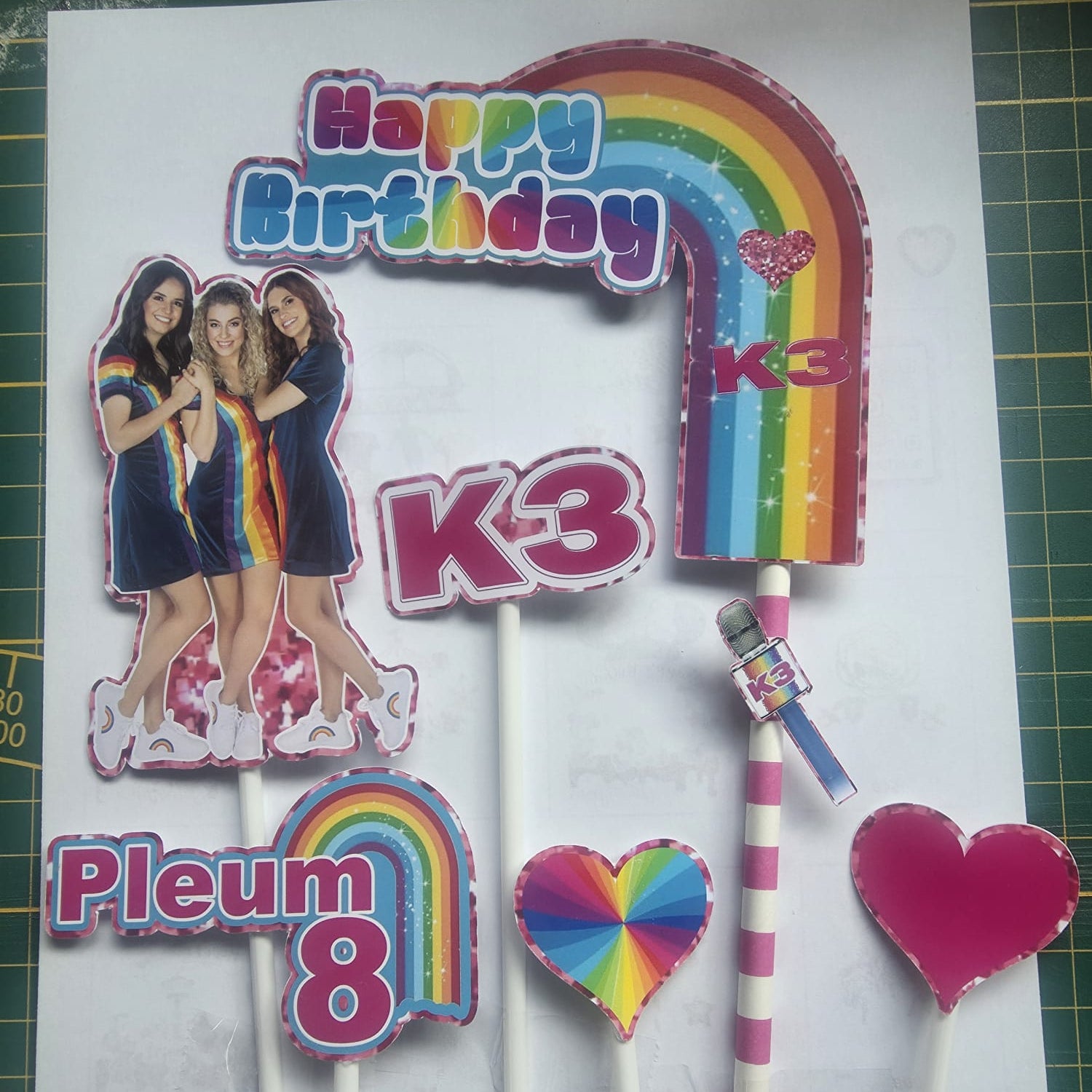 K3 Taartdecoratie met Regenboog – afbeelding 6