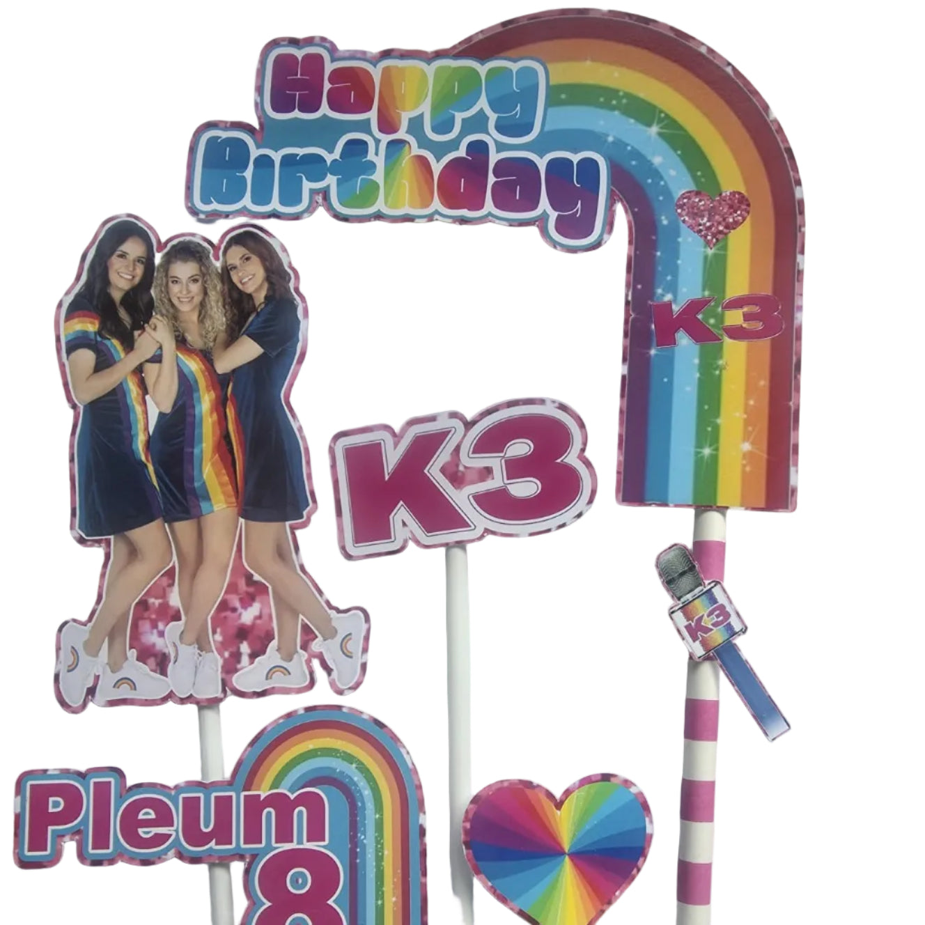 K3 Taartdecoratie met Regenboog – afbeelding 3
