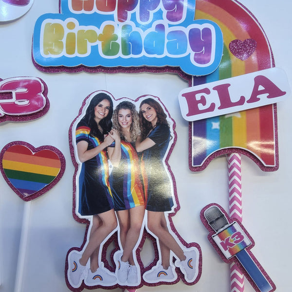 K3 Taartdecoratie met Regenboog – afbeelding 7