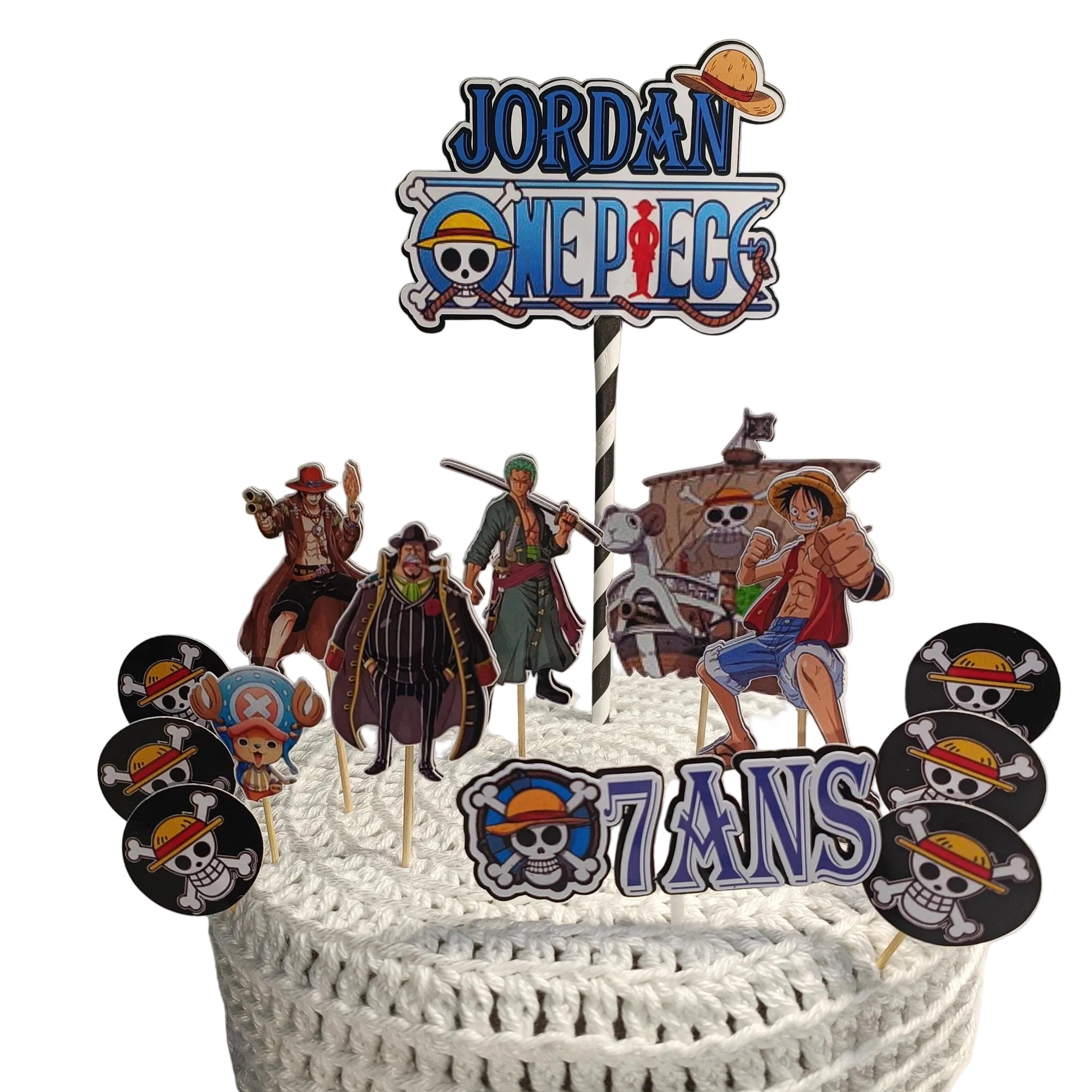 One Piece Taartdecoratie – Piratenthema – afbeelding 3