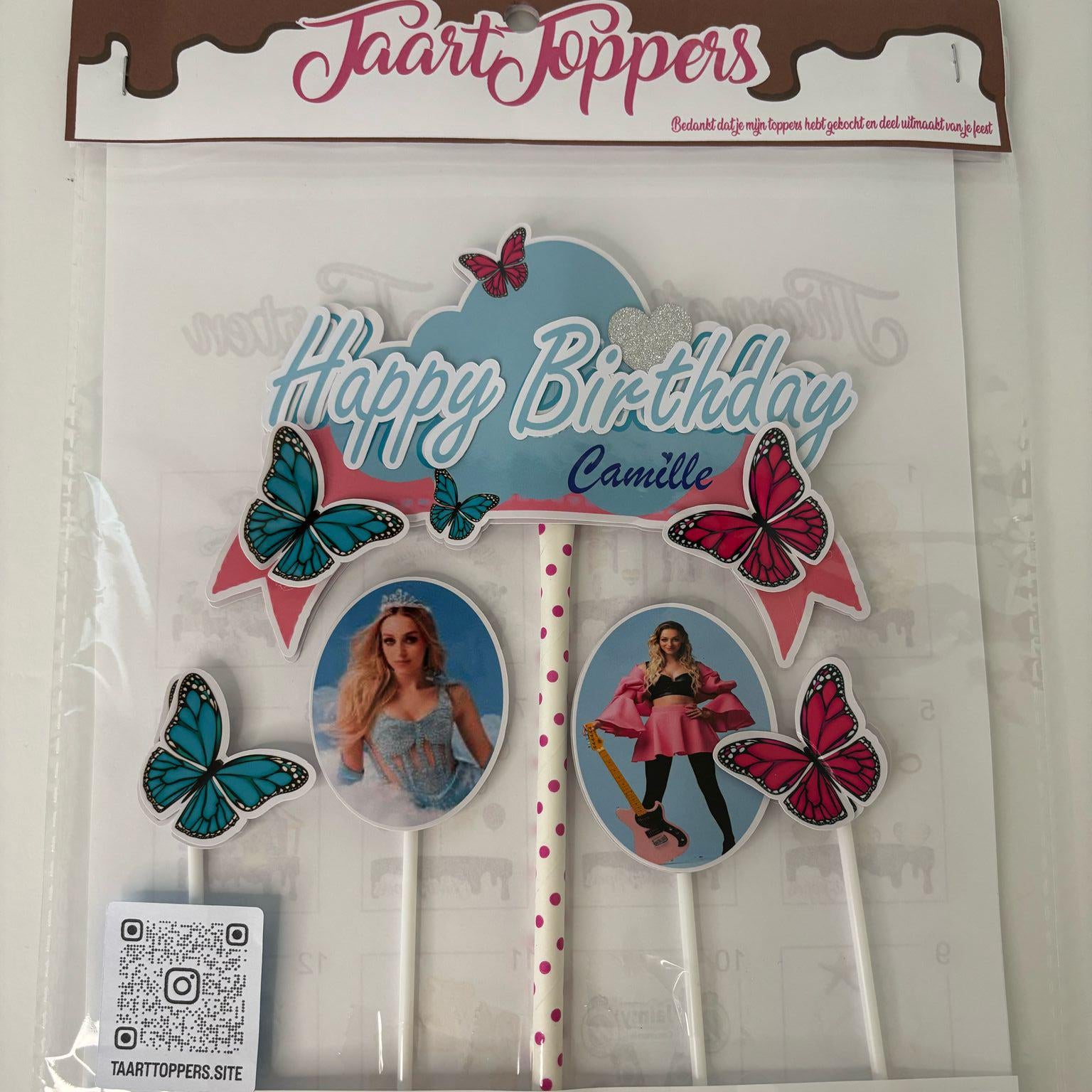 Camille Taartdecoratie met Vlinders – afbeelding 3