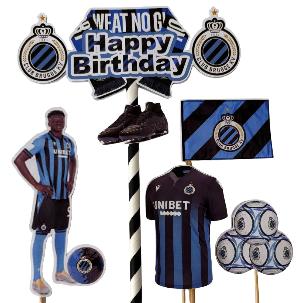 Brugge Football Club Cake Topper – 5 Pieces | 2-Tier Design