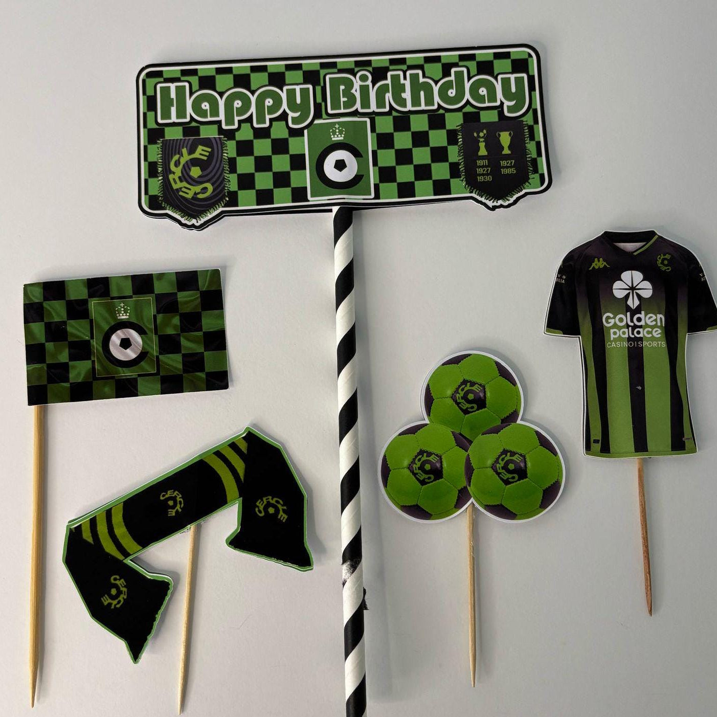 Cercle Football Club Cake Topper – 5 Pieces | 2-Tier Design