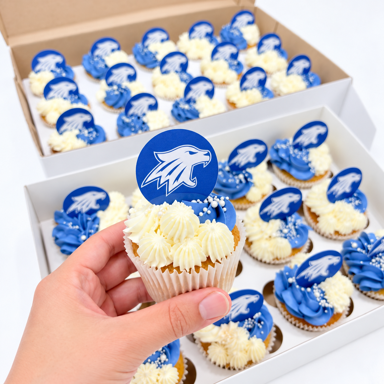 Mini toppers adelaar – gebruiksvoorbeeld, cupcakes niet inbegrepen
