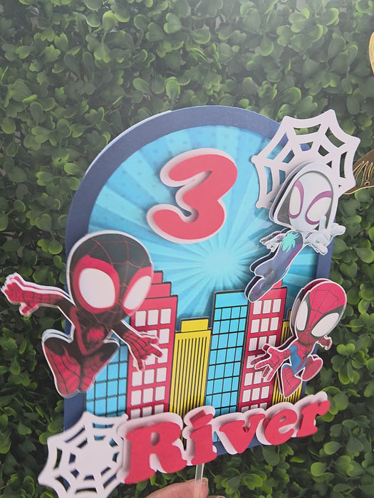 Video van de Spidey taarttopper in meerdere lagen, voorbeeld River 3