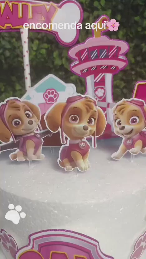 Dog Rescue Team Cake Topper – 10pcs – Personalized Name & Age – Birthday Decoration – Puppy Party – Paw Theme – Fast Shipping-Dog - Gril